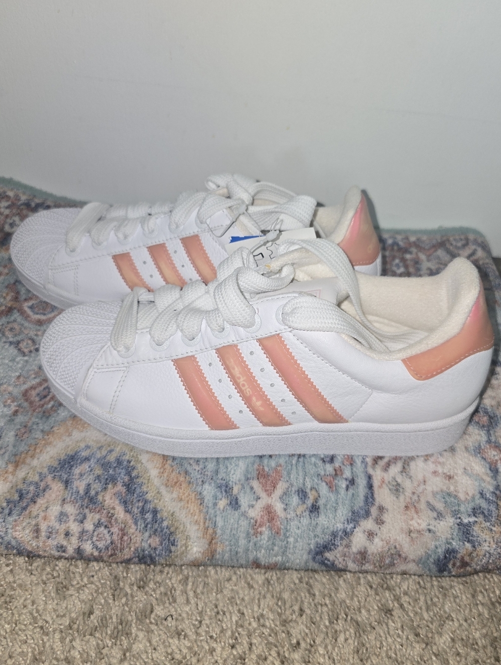 Adidas Originals Superstar Shoes Cloud White-Ambient Blush H00162 Men’s Size 7.5